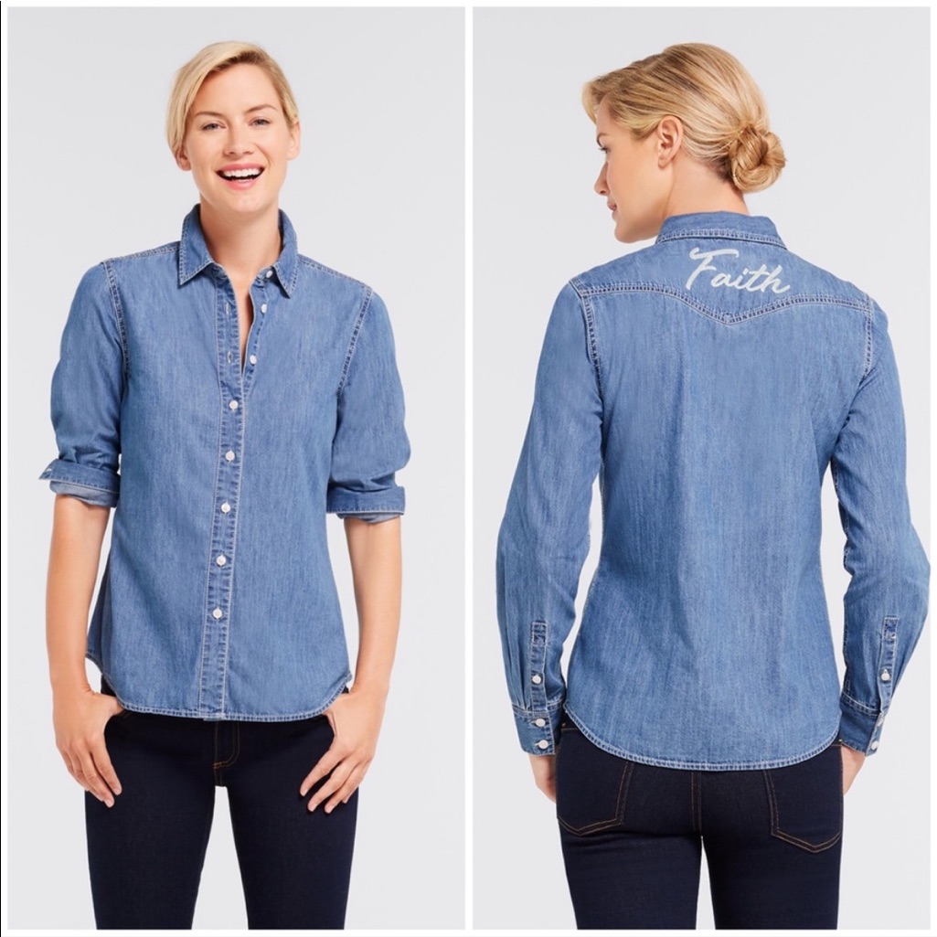 Draper James Faith Chambray Button-Down Shirt